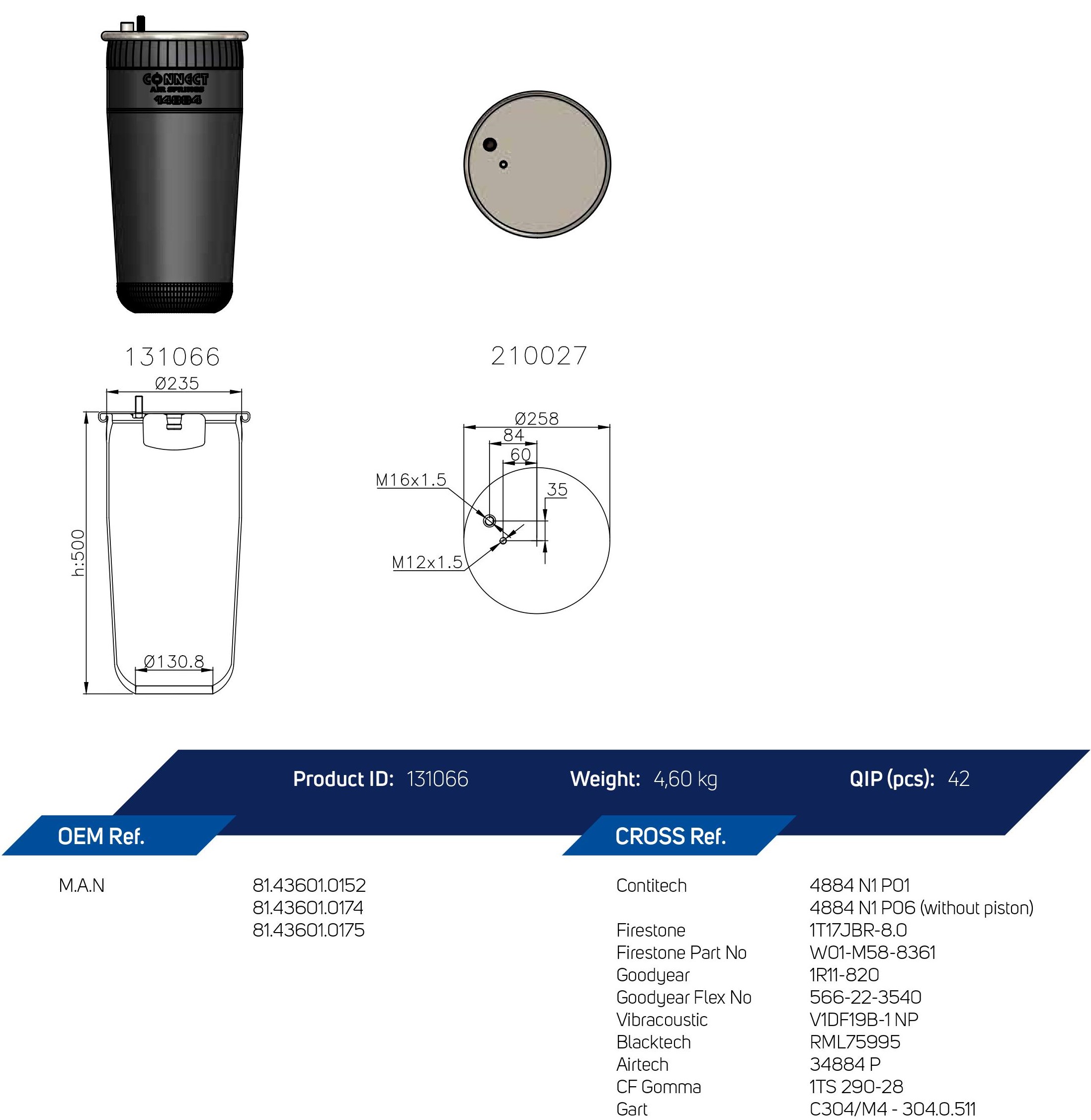 14884  AIR SPRING WITHOUT PISTON