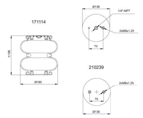 D 180-03 CONVOLUTED AIR SPRING