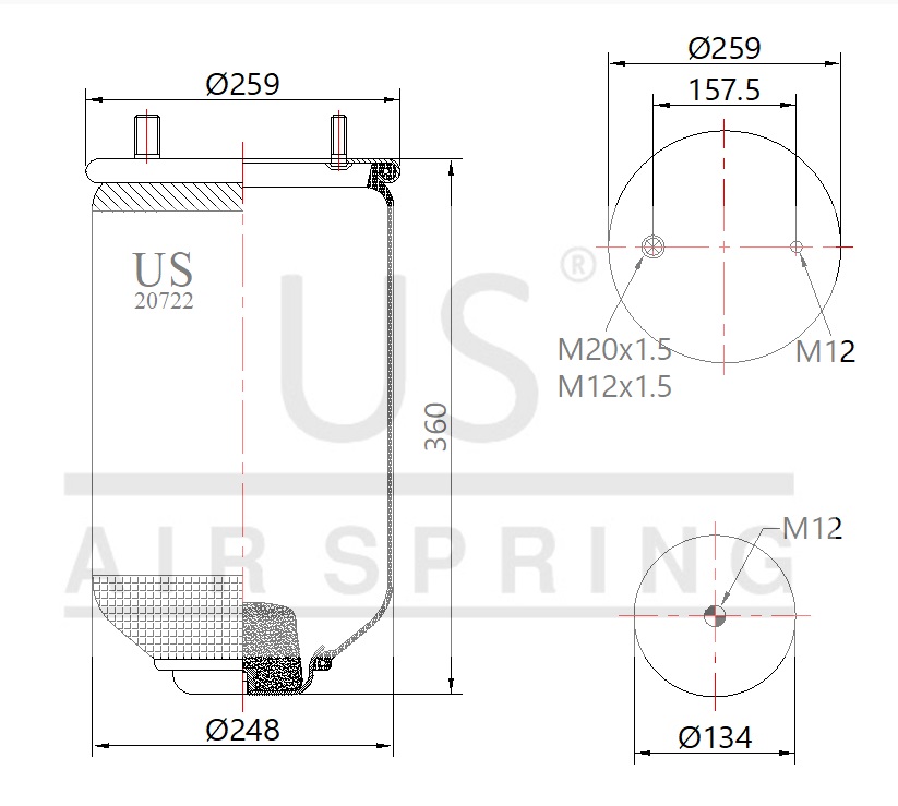 20722 P AIR SPRING WITHOUT PISTON