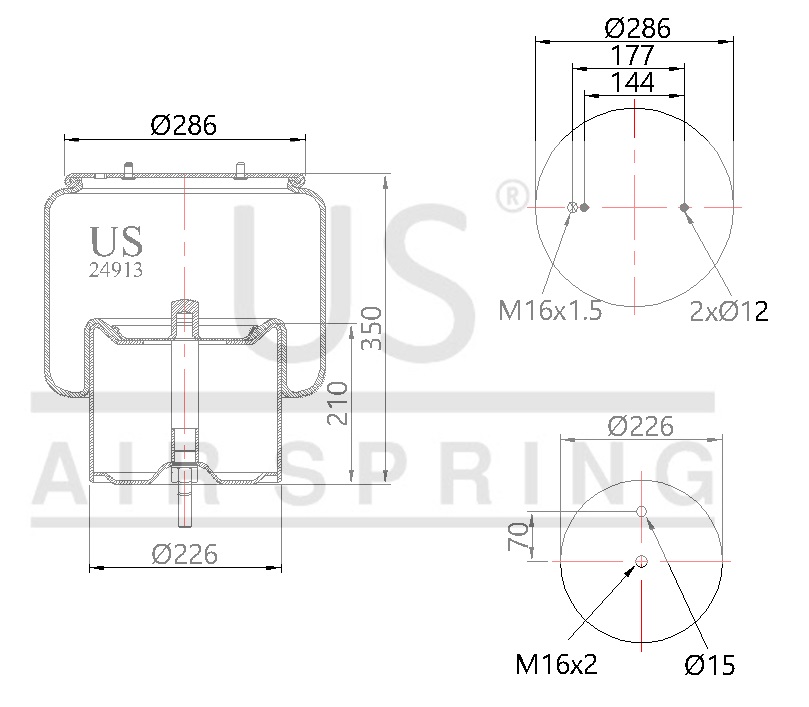 24913 K01 COMPLETE AIR SPRING