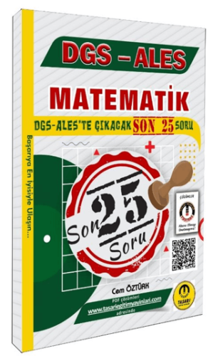 DGS ALES MATEMATİK ÇIKACAK 25 SORU -2026