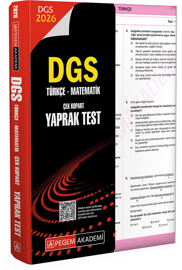 DGS TÜRKÇE MATEMATİK ÇEK KOPART -YT- 2026