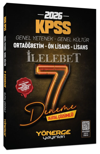 KPSS GYGK ORTA ÖĞ.LİSANS 7 DENEME İLELEBET 2026