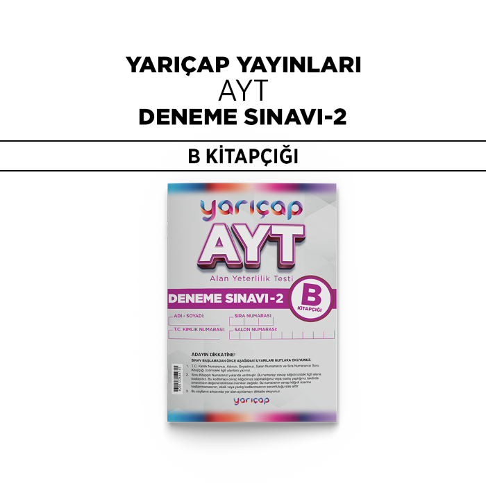YARIÇAP YKS AYT DENEME SINAVI 2-B - 25-26